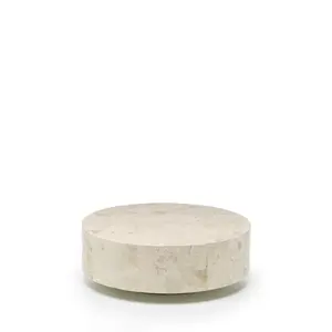 Vente en gros de table basse de salon avec revêtement blanc solide table console centrale de grande taille de forme ronde de la meilleure qualité - Product Image 5