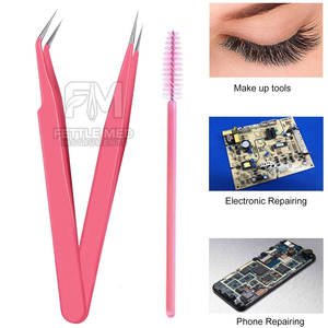 Pinzas para Pestañas Antideslizantes de Grado Profesional, Pinzas para Pestañas de Doble Propósito, Herramienta de Extensión de Pestañas de Alta Precisión - Product Image 2