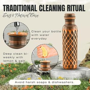 Tapa de Botella de Agua de Cobre Hecha a Mano de Alta Calidad, Gran Capacidad, Diseño Ecológico, Acabado de Superficie Pulida Suave para Empresas - Product Image 3