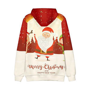 Sweat à capuche de noël hommes décontracté hiver chaud 100% coton solide imprimé pull à capuche de haute qualité - Product Image 2