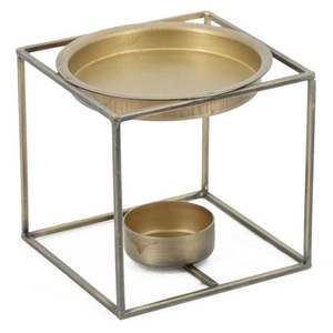 Porte-bougie chauffe-cire vintage en laiton doré, brûleur d'huiles essentielles moderne en fer pour décoration intérieure et mariage - Product Image 2