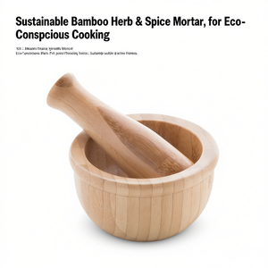 Mortier en bambou durable pour herbes et épices, pour une cuisine éco-responsable - Product Image 3