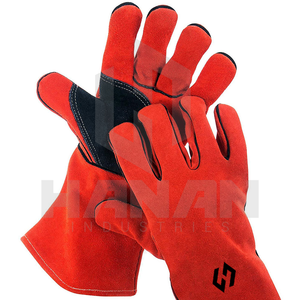 Guantes de soldadura de calor extremo Guantes de seguridad de cuero grueso para soldadura de arco y gas Se aceptan pedidos personalizados - Product Image 3