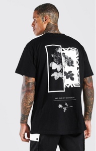 Custom Color Custom GSM Wholesale Men's Streetwear 100% Cotton Oversized <b>T</b>-<b>Shirt</b> High Quality Heavy Sewn Blank Design <b>Black</b> - Product Image 3