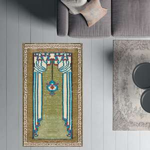 Alfombra con Estampado de Oración de Estilo Vintage - Alfombras Musulmanas, Alfombras Orientales, Alfombra Suave No Tejida - Product Image 5