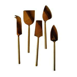 Juego de 3 cuchillos de queso de cubiertos de acero inoxidable de gran oferta con mango tejido de caña para hotel a un precio más bajo juegos de cuchillos de queso de metal - Product Image 6