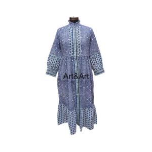 Cộng Với Kích Thước Phụ Nữ Dài Ăn Mặc Kỳ Lạ Mùa Hè Mặc Khối In Dresses Beachwear Cotton Tùy Chỉnh Dài Maxi Phụ Nữ Dresses - Product Image 2