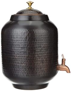 Meilleures ventes de distributeur d'eau au design martelé en cuivre pur en métal avec couvercle au prix de gros - Product Image 2