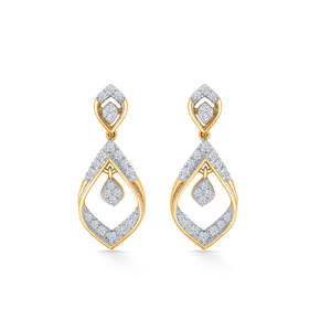 Celestia 18K Gold Hoop <b>Earrings</b> for Women with Onyx Pearl & <b>Moissanite</b>-Wedding Party Jewelry - Product Image 2