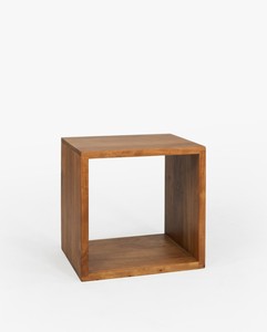 Mesitas de Noche Modernas de Madera de Teca Sólida con Almacenamiento, Acabado Marrón de Alta Calidad para Muebles de Dormitorio en Apartamentos - Product Image 1