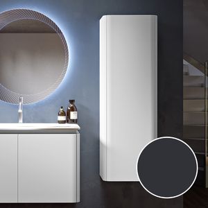 Marilyn Colonne murale réversible 1 porte 3 étagères Étagères de salle de bain Taille 130x35x43 cm Couleur noire - Product Image 3