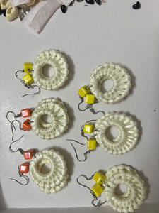 Pendientes de ratán de punto ecológicos en Vietnam, pendientes de ratán de gota tejidos de paja bohemios, diseño elegante hecho a mano para mujer, moda - Product Image 6