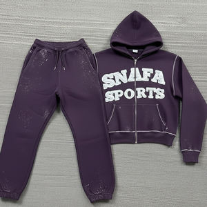 Survêtement pour homme, dernier style, broderie délavée, imprimé délavé à l'acide, survêtement lourd, streetwear, survêtement brodé - Product Image 1