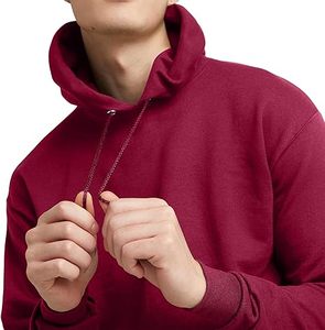 Sudadera con capucha lisa de color granate con logotipo personalizado para hombre con Capucha con cordón, jersey de lana gruesa, sudadera cálida de invierno de talla grande transpirable - Product Image 5