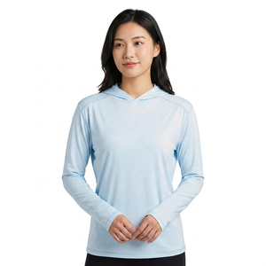 Sudadera con Capucha Azul Claro para Hombre, Manga Larga, Corte Regular, Tejido de Felpa, Poliéster Ecológico, Secado Rápido, Informal, para Primavera - Product Image 5