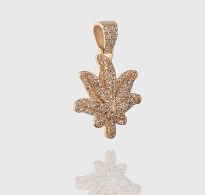 Alta calidad personalizado elegante nuevo Hip Hop princesa corte diamante colgante 925 Plata 14K oro amarillo capas hoja de marihuana simulada - Product Image 3