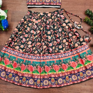 Shoryam Fashion Boutique, vêtements ethniques pour filles, ensemble Lehenga Choli entièrement cousu, imprimé numérique, longueur au sol, pour les fêtes et les mariages - Product Image 3