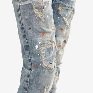 Jeans Rectos para Hombre, Lavados, Personalizados, al por Mayor, de Alta Calidad, Transpirables, 100% Algodón, Ecológicos, Corte Casual - Product Image 3