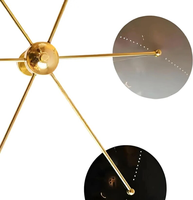 Lustre Sputnik Moderne du Milieu du Siècle à Six Lumières en Laiton, Dôme Araignée 48 Pouces, Luminaire de Plafond Rétro, Luminaire Suspendu Élégant pour la Décoration Intérieure