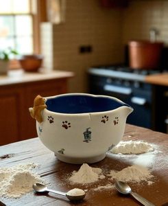 Bol en céramique pour chiens avec base lourde qui empêche de glisser et garde la zone d'alimentation propre et rangée - Product Image 3