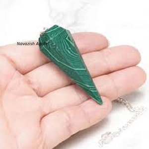 Piedras preciosas al por mayor de cristal natural Péndulo de malaquita más vendido con cadena súper calidad Comprar de ágata Navazish - Product Image 5