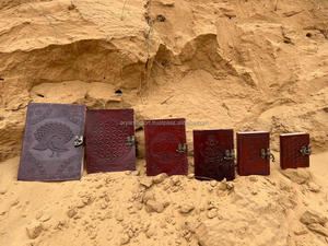 New Real Hand Tooled Embossed Leather Bronze Clasp Lock Journals Boho Traditional Vintage Leather Lock <b>Travel</b> Poetry Journals - Product Image 5