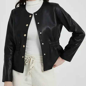 2025แจ็คเก็ตขี่มอเตอร์ไซค์หนังแกะแท้สำหรับผู้ชาย, เสื้อแจ็คเก็ตคอกลมแขนยาวกระดุมระบายอากาศกันลมขนาดมาตรฐาน - Product Image 2