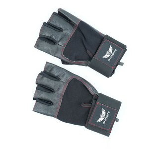 Top Quality 100% Genuine Leather <b>Gym</b> Gloves Fitness Training Wrist Support <b>Weight</b> Lifting Gloves - Product Image 1