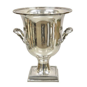 Silver Elegant Champagne Bucket With Two Side Handles in Traditional Style Silver Plated for <b>Bar</b> <b>Accessories</b> Champagne Bucket - Product Image 6