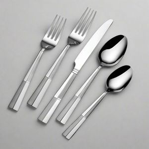 Juego de cubiertos de metal de acero inoxidable multiusos con cuchara tenedor cuchillo para una experiencia gastronómica completa en hogares - Product Image 2