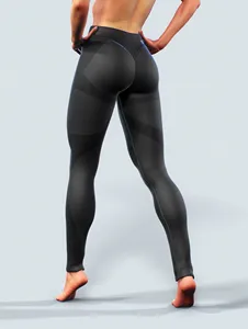 Leggings de yoga pour femmes EVERGLOW, couleur unie, longueur intégrale, taille haute, sans couture, extensibles dans quatre directions, pantalon de sport texturé, spandex/polyester - Product Image 6
