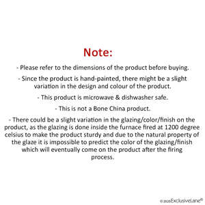 Juego de 2 cuencos de cerámica pintados a mano 'Indigo Chevron', 380 ML, aptos para microondas, bonito diseño para ensaladas y más - Product Image 5