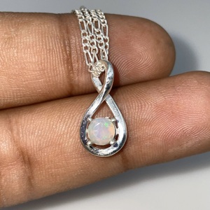 Pendentif en acier inoxydable pour enfants, opale éthiopienne multicolore, vintage, facetté, pierre précieuse, diamant, plaqué, coupe naturelle, charmant - Product Image 2