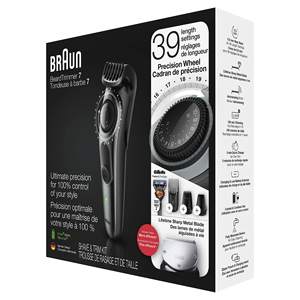 Tondeuse à barbe sans fil rechargeable pour hommes, ensemble de 10 pièces, tondeuse de précision pour barbe, tondeuse à cheveux en acier inoxydable - Product Image 5