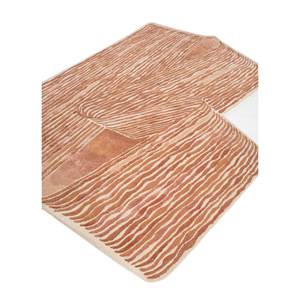 Tapis en laine et viscose fait main Lucid Ivory Top-261, tapis moelleux avec motif abstrait rayé pour couloir, pour usage domestique - Product Image 2
