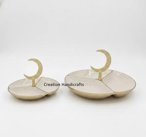 Premium Moon Design Best Seller Aluminum Casted Metal Serving Tray Dessert Tray <b>Chocolate</b> Tray for Home Use - Product Image 5