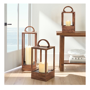Most Selling Mango Wood Candle <b>Lantern</b> for Wedding Decor Elegant Design Candle Hurricane Glass <b>Lantern</b> for Home Decor - Product Image 1