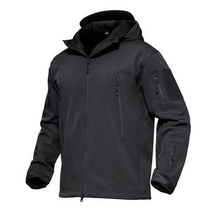 Vestes d'extérieur imperméables d'hiver avec LOGO personnalisé OEM softshell à capuche de couleur noire vente en gros à bas prix - Product Image 1