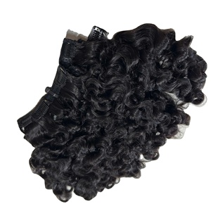 Punta de cinta Ins Burmese Curly Bundle Loose Deep Wave Natural Vietnamese Human Hair Extensiones de cabello con cutícula dibujada doble Cabello crudo - Product Image 2