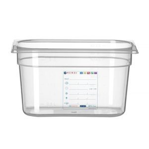 Contenitore Gastronorm 1/4 HENDI GN 4L Trasparente per Conservazione Alimenti 265x162x(H)150mm - Product Image 1