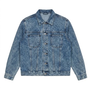 Custom Mens Denim Jacket <b>Washed</b> Denim Contrast Stitching for Boutique Retailers Wholesale Factory Direct - Product Image 2