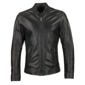 Veste Bomber en cuir PU noir pour hommes à forte demande coupe ajustée col montant Style moto automne hiver vêtements d'extérieur décontractés - Product Image 2