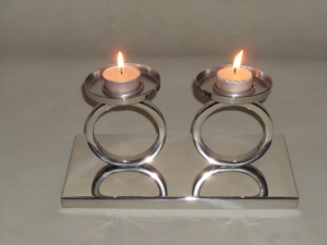 Portavelas de Cristal y Metal para Velas de Té, Estilo Clásico, Diseño Fabuloso, Acabado en Níquel, Superventas - Product Image 4