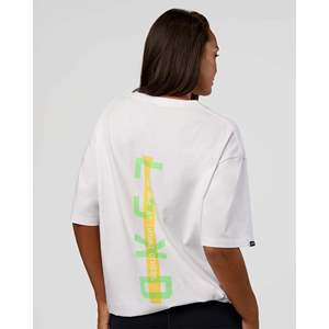 เสื้อยืดโอเวอร์ไซส์ลายกราฟิกฮิปฮอป - ผ้าคอตตอนหนานุ่ม พิมพ์ลายสกรีน สีขาวและสีแอพริคอตอุ่นๆ สำหรับทุกเพศ - Product Image 4