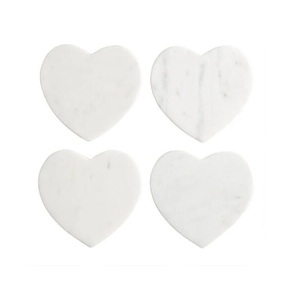 Ensemble de 4 sous-verres ronds en marbre blanc Dine du fabricant de confiance de tailles 10.16x10.16x0.762 cm avec ligne dorée pour un usage domestique - Product Image 3