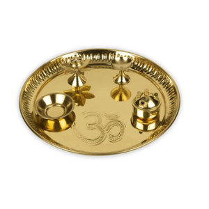 Nouveau design moderne de forme ronde en métal en laiton Pooja Thali vente en gros Pooja Pital Aarti Thali pour Pooja cérémonie au prix le plus bas - Product Image 2