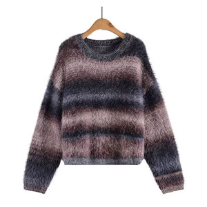 Pull en mohair 180g de qualité supérieure anti-boulochage pour femme, tricoté, chaud, respirant et duveteux, style décontracté - Product Image 1