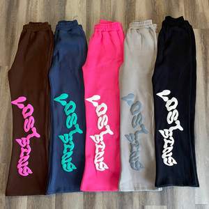 Pantalones de chándal acampanados personalizados de alta calidad para hombre, pantalones de chándal acampanados informales transpirables de algodón con cintura elástica, novedad al por mayor - Product Image 2