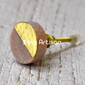 Tiradores de cajón de latón de mármol ecológicos de diseño Floral de gama alta moderno para gabinetes de dormitorio apartamentos-Decoración de almacenamiento de madera - Product Image 5