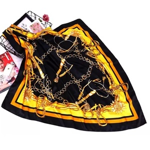 Latest Multi-Use 100% Silk Ethnic Square Scarf & Handkerchief Stylish Hijab Sarong for Fashionistas Sale Wholesale Rate OEM - Product Image 2